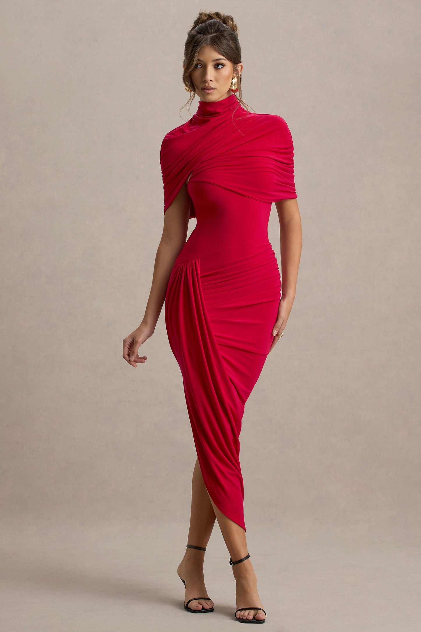 Zelda | Elegante Vestito Midi con Cappotto Drappeggiato