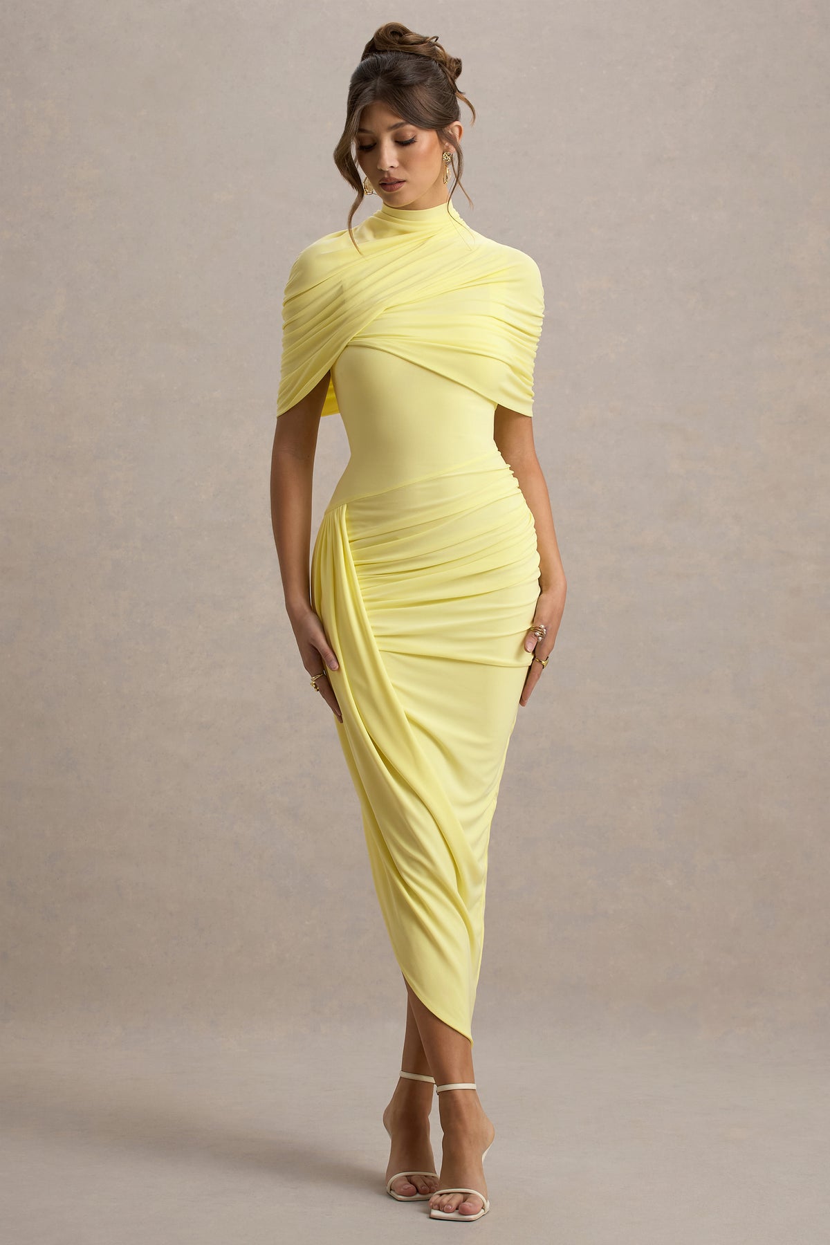 Zelda | Elegante Vestito Midi con Cappotto Drappeggiato