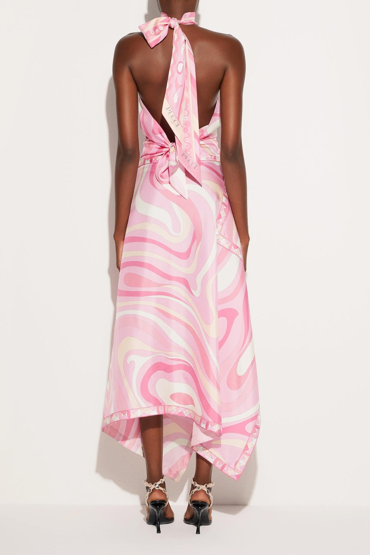 Zanka | Completo Satinato con Top Halter e Gonna Midi