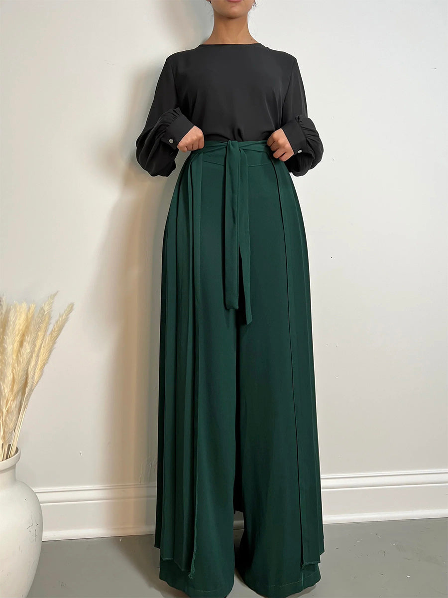 Timi | Pantaloni con sobrefalda plisata