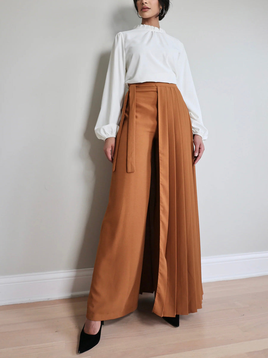 Timi | Pantaloni con sobrefalda plisata