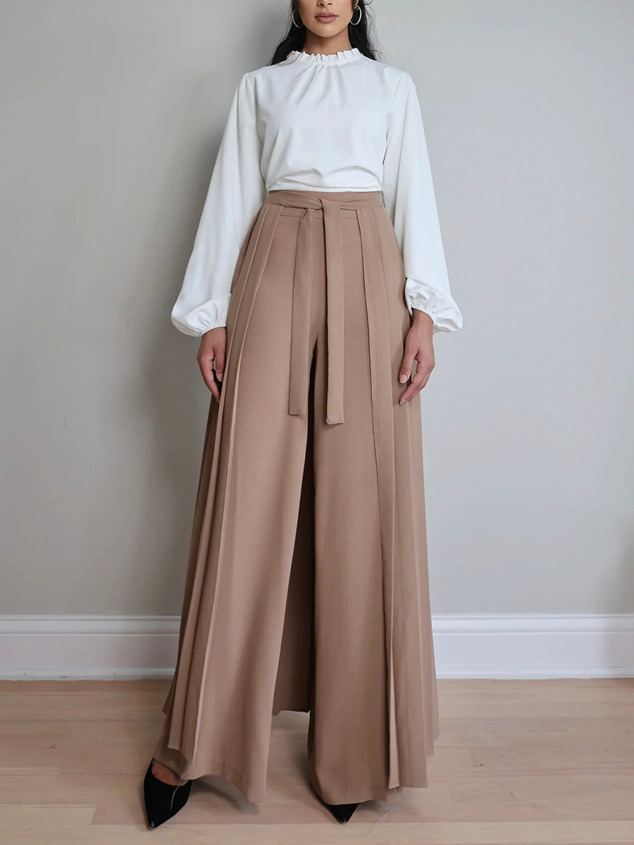 Timi | Pantaloni con sobrefalda plisata