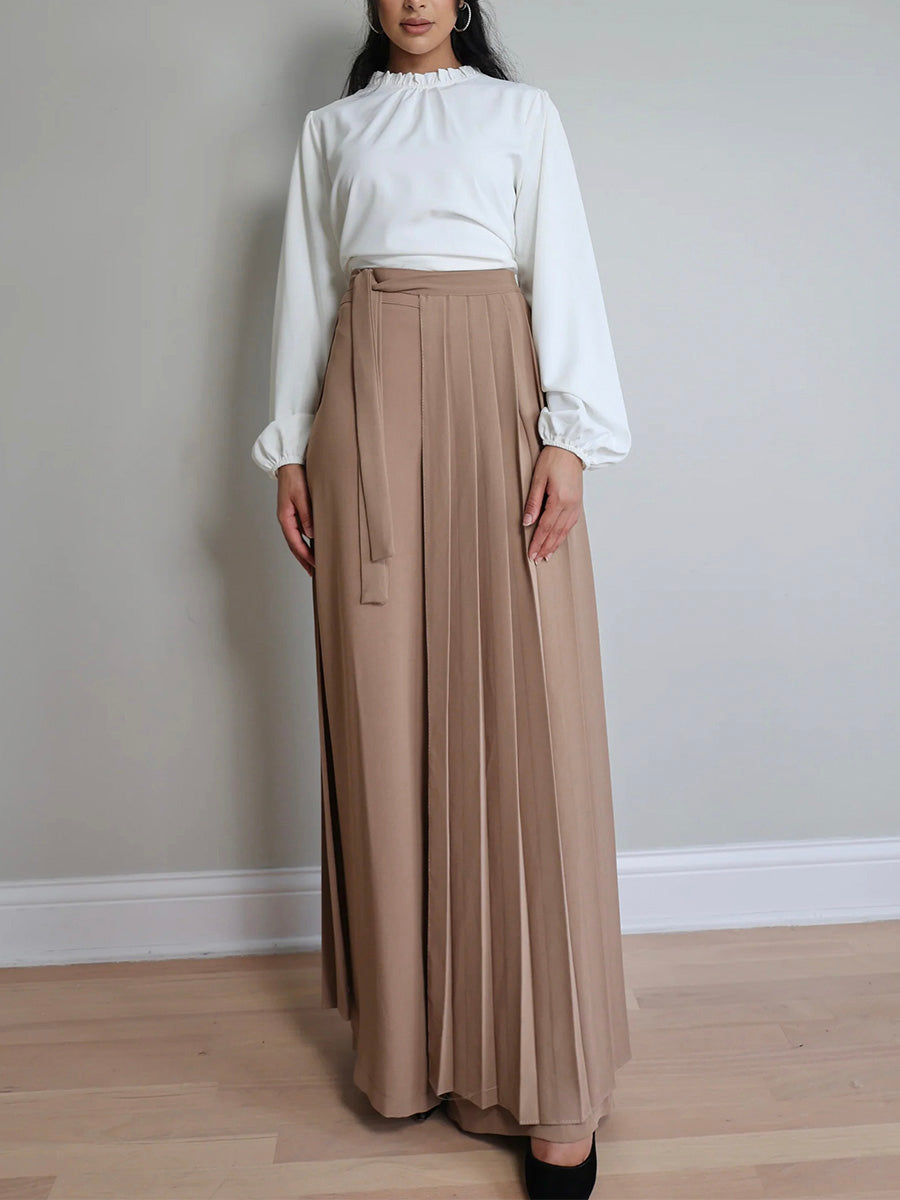 Timi | Pantaloni con sobrefalda plisata