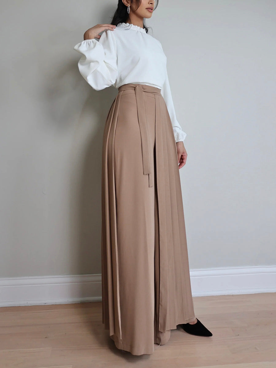 Timi | Pantaloni con sobrefalda plisata