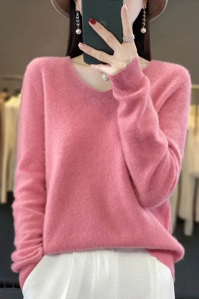 Milano | Pullover con scollo a V stile cashmere