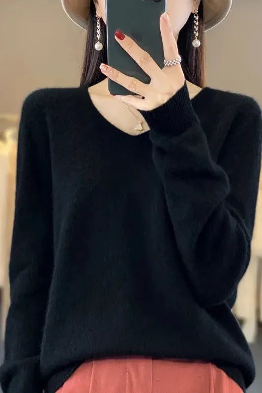 Milano | Pullover con scollo a V stile cashmere