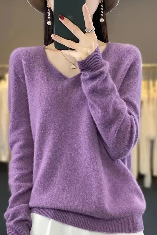 Milano | Pullover con scollo a V stile cashmere