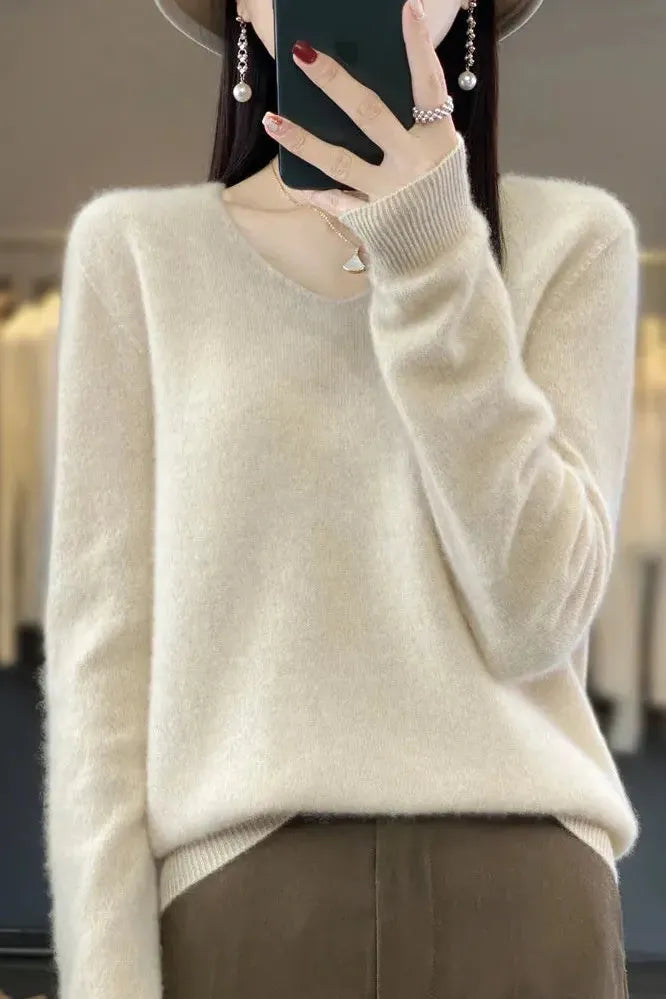 Milano | Pullover con scollo a V stile cashmere