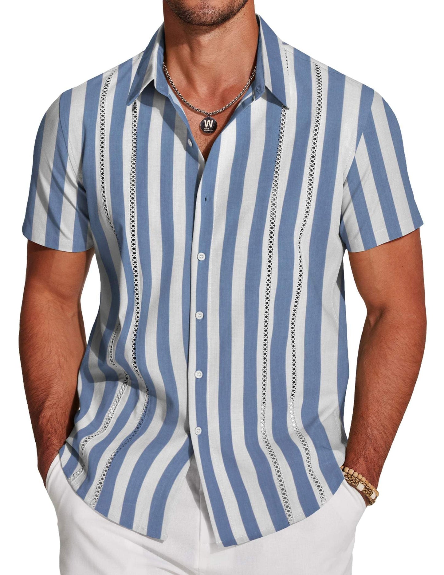 Ernesto | Camicia estiva in stile "Guayabera Cubana" per Uomo