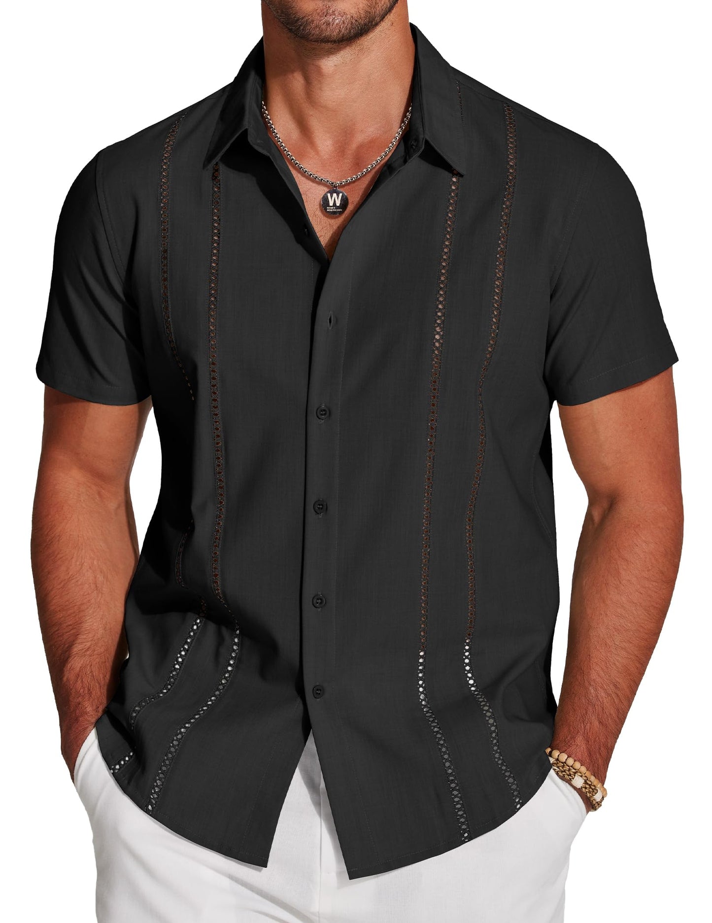 Ernesto | Camicia estiva in stile "Guayabera Cubana" per Uomo