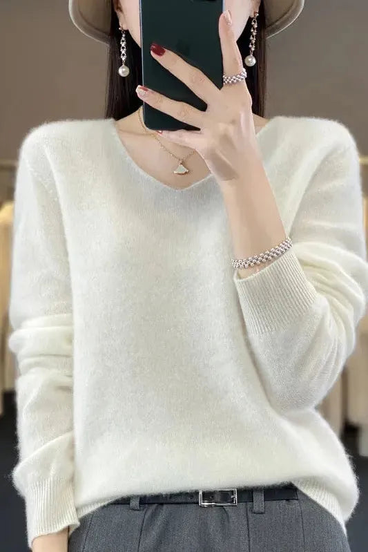 Milano | Pullover con scollo a V stile cashmere