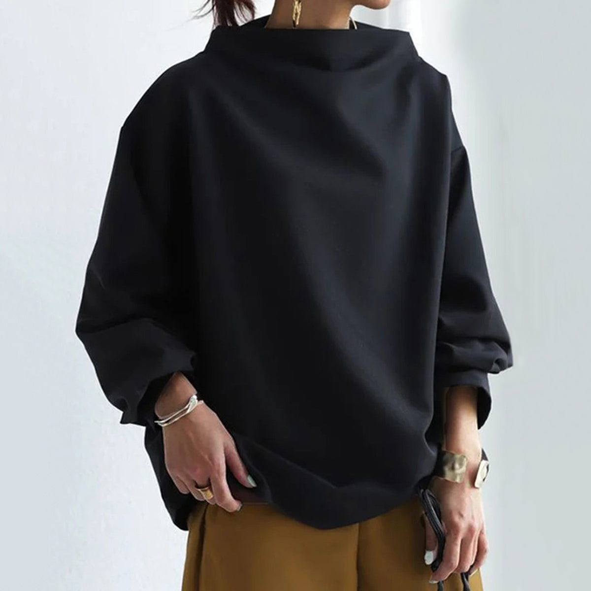 Ania | Maglione con Collo Alto Quadrato