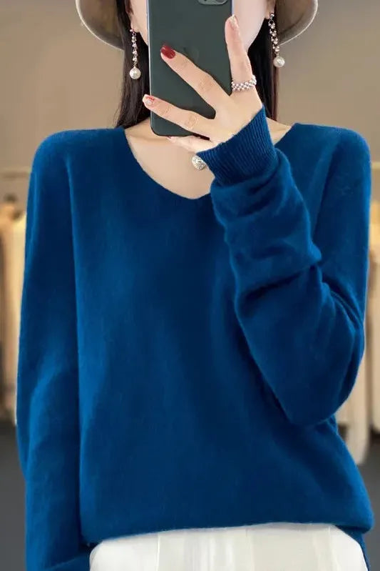 Milano | Pullover con scollo a V stile cashmere