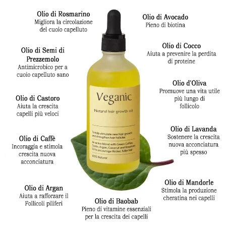 Veganic: il vostro trattamento con oli naturali per la crescita dei capelli