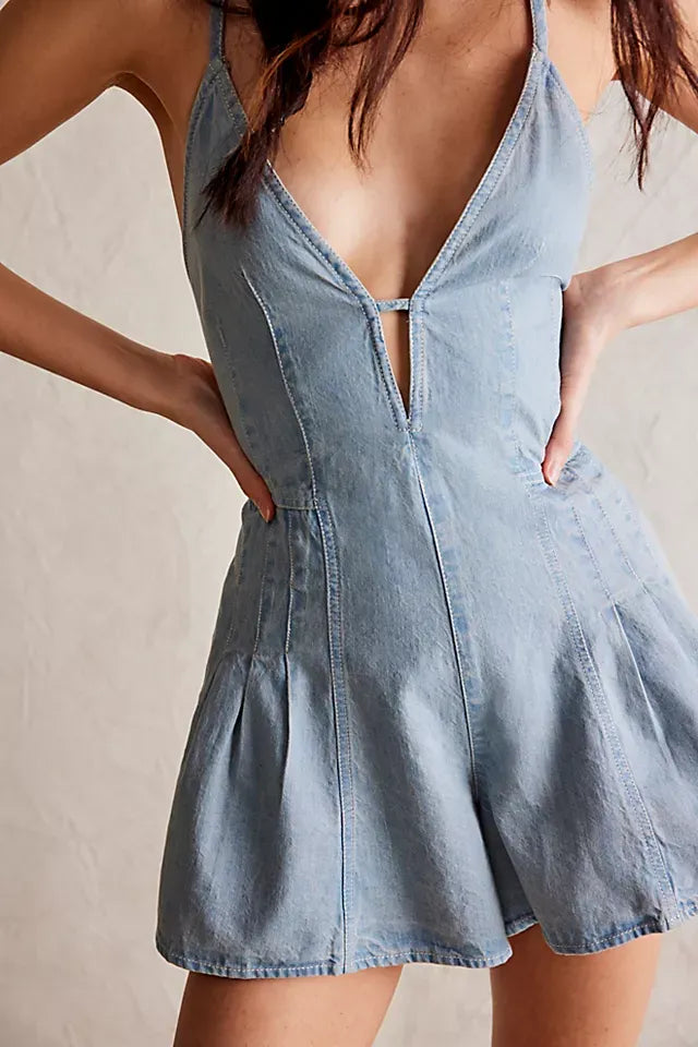 Xara | Mono mini stile Cowboy con bretelle