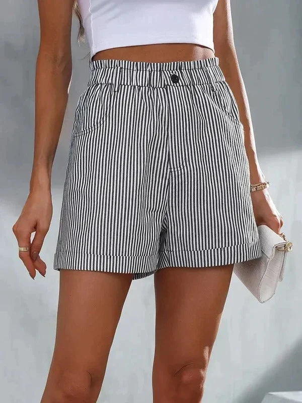 Pantaloni Corti Casual a Righe