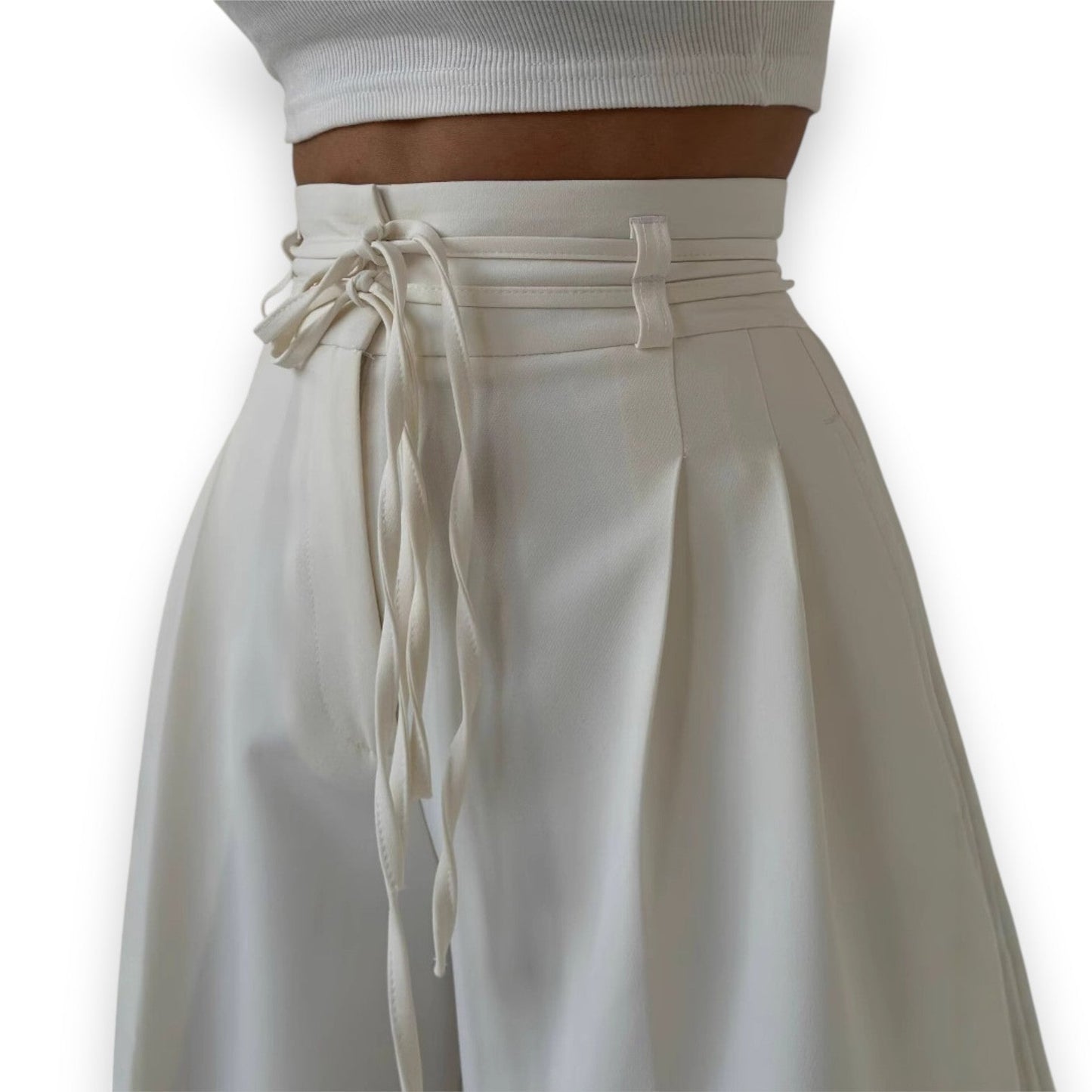 Eugenie | Pantaloni a Vita Alta con Laccio