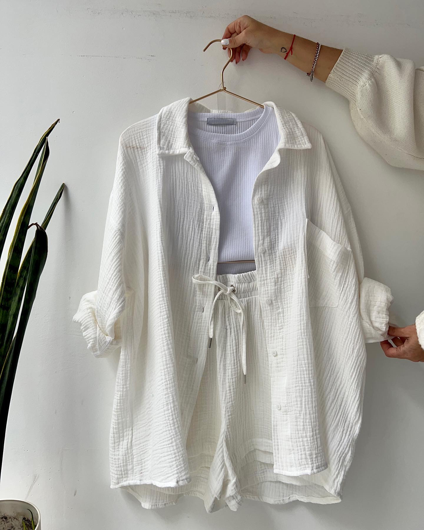 Sussie | Set di cotone: pantaloni corti e camicia