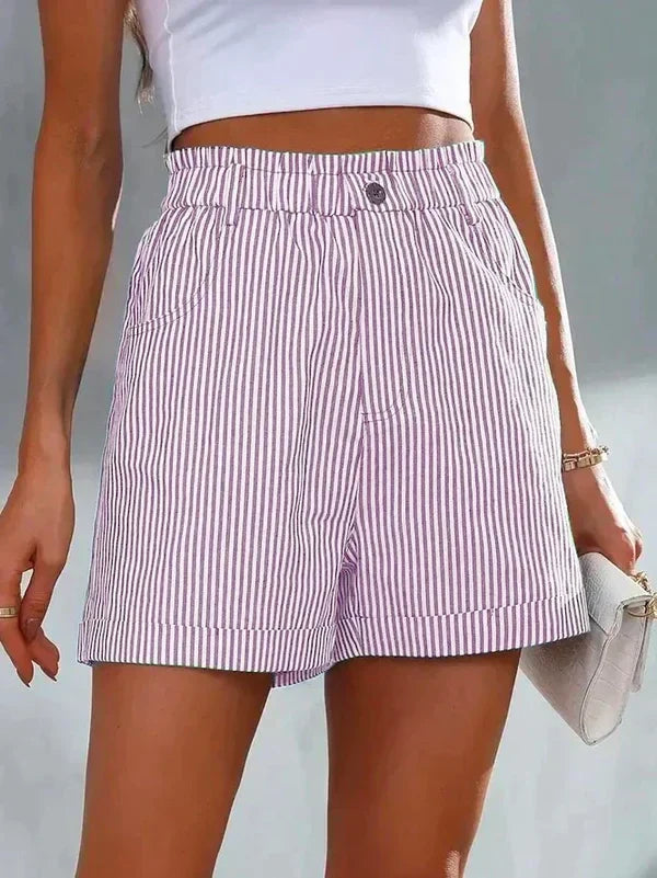 Pantaloni Corti Casual a Righe