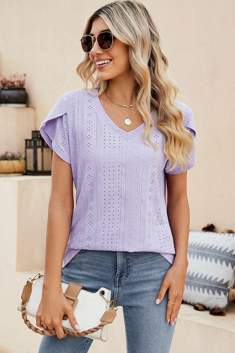 Denise | Blusa Comoda con Occhielli