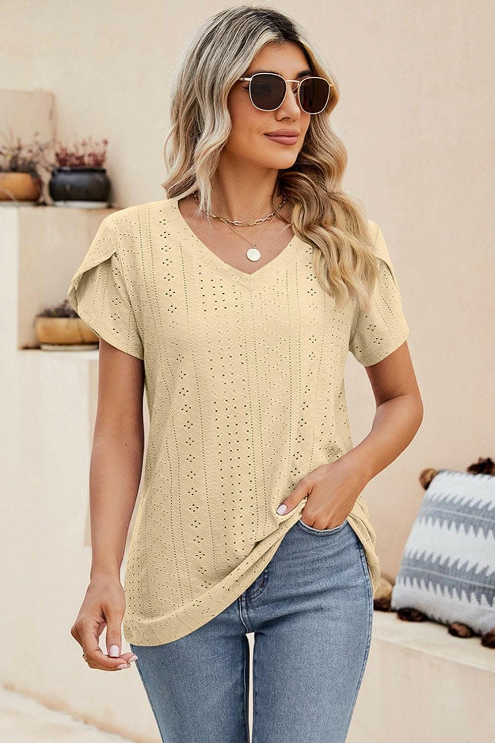 Denise | Blusa Comoda con Occhielli