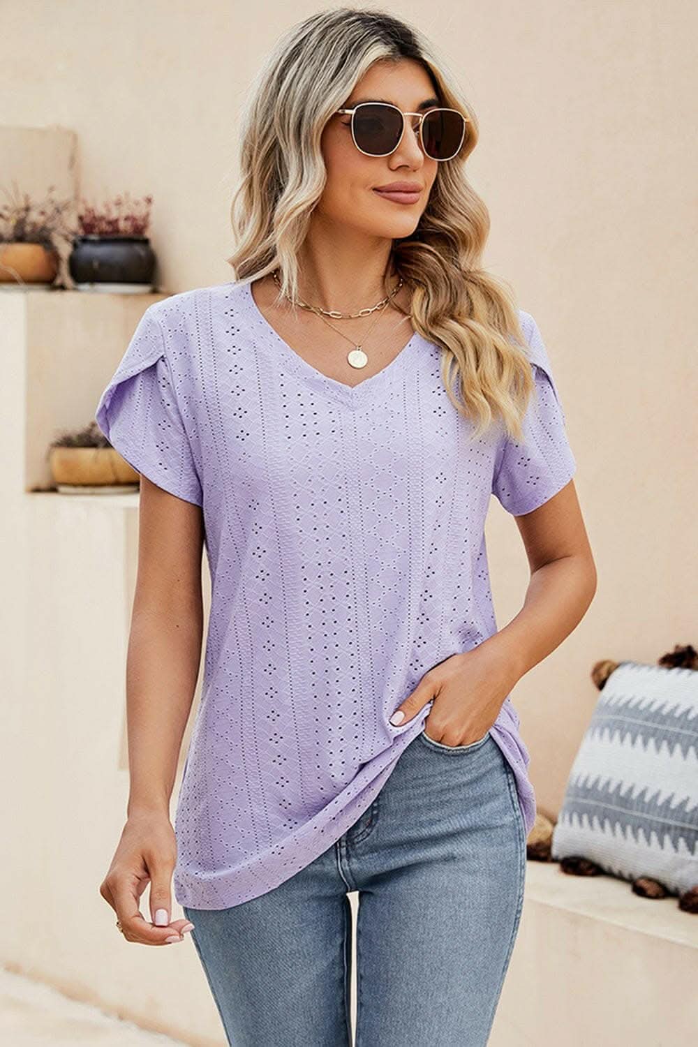 Denise | Blusa Comoda con Occhielli