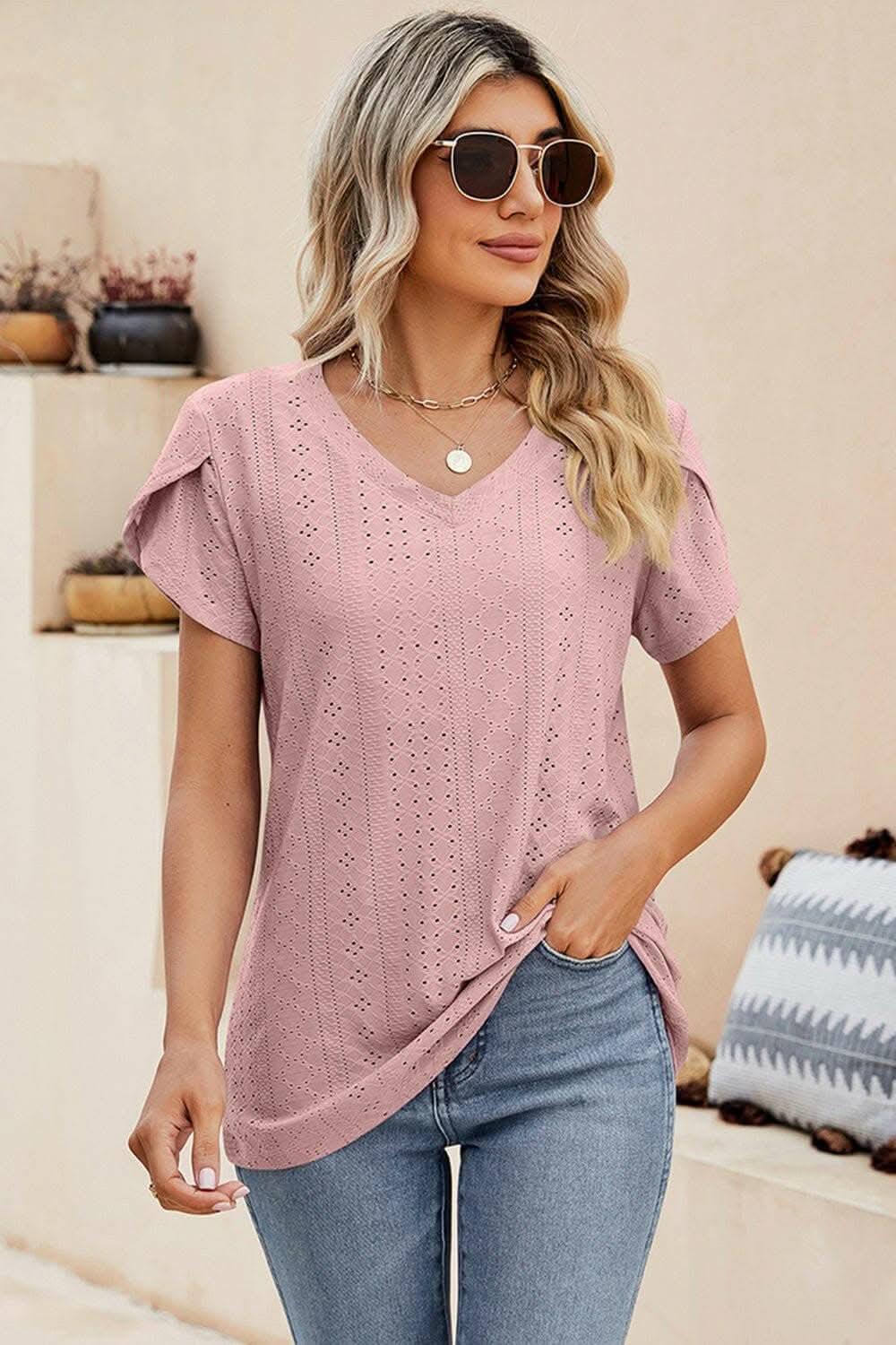 Denise | Blusa Comoda con Occhielli