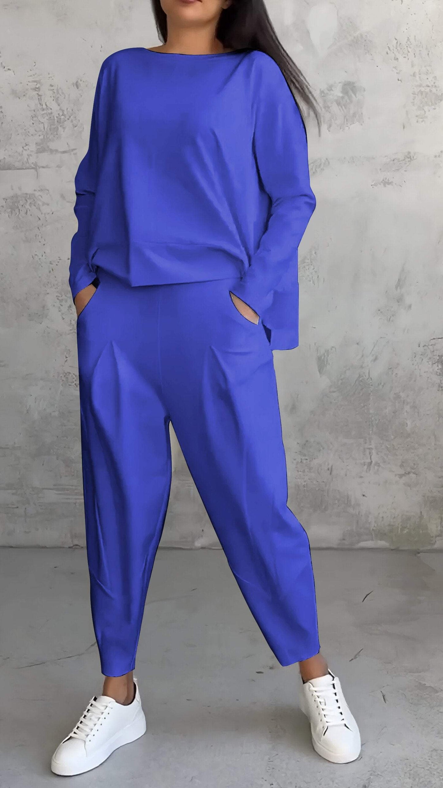 Annie™ | Completo Casual a Due Pezzi con Girocollo e Maniche Lunghe