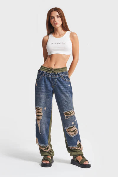 DoblePant | pantaloni in denim strappati per donna
