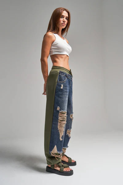 DoblePant | pantaloni in denim strappati per donna
