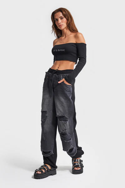 DoblePant | pantaloni in denim strappati per donna