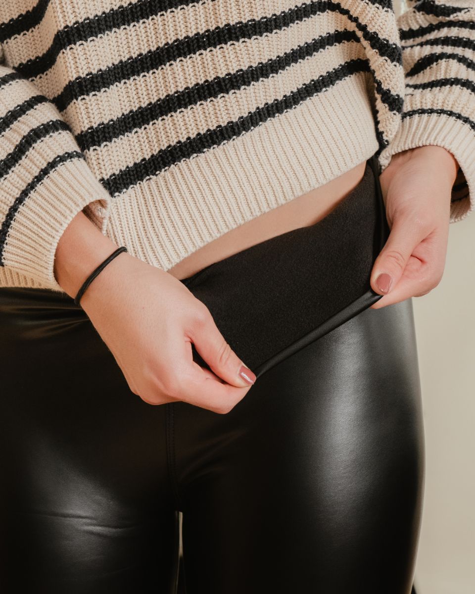Nairobi | Leggings effetto pelle con fodera felpata