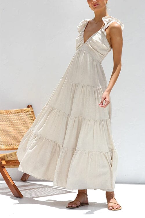 Vionelle | Vestito Maxi Elegante con Rouches