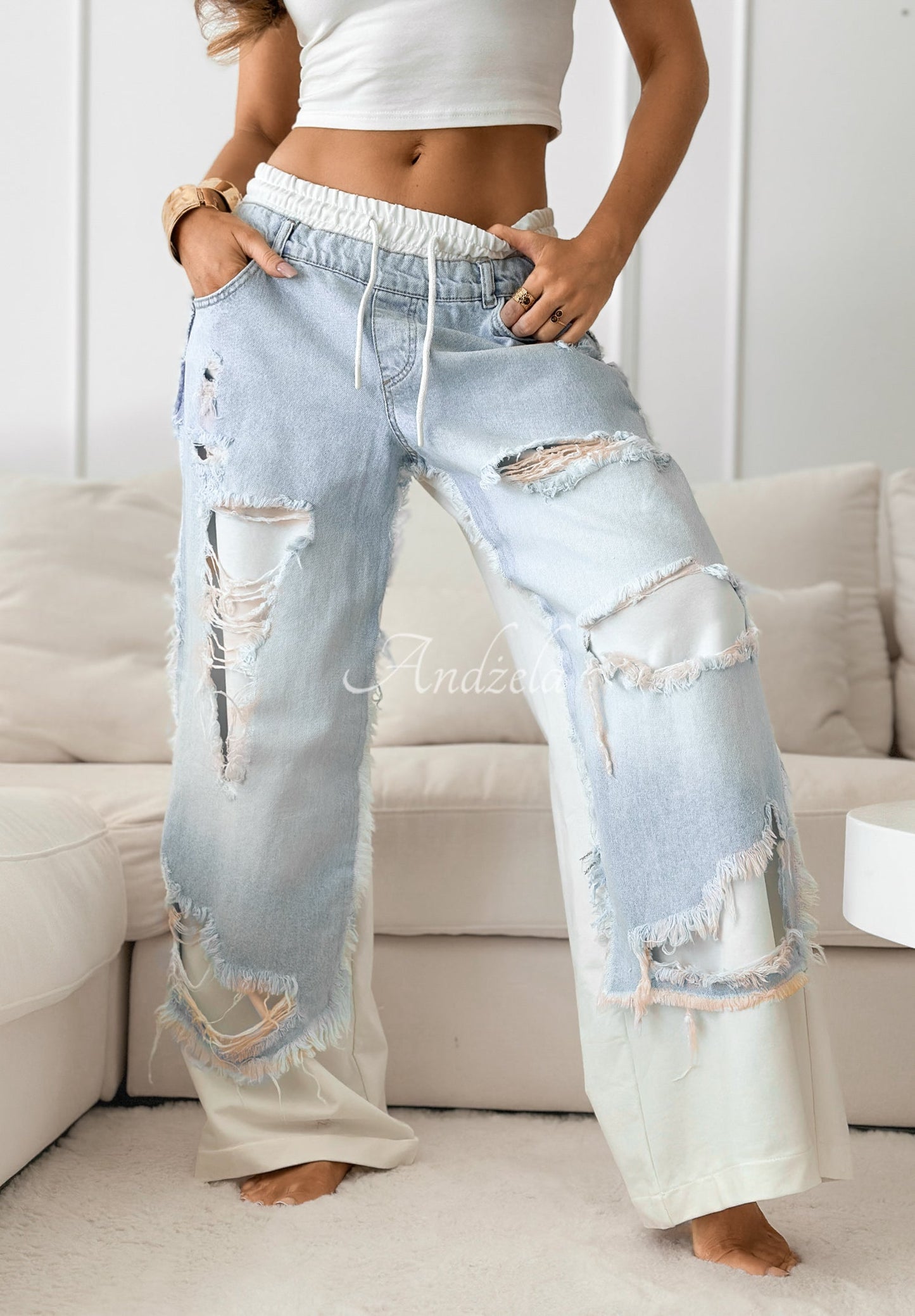 DoblePant | pantaloni in denim strappati per donna