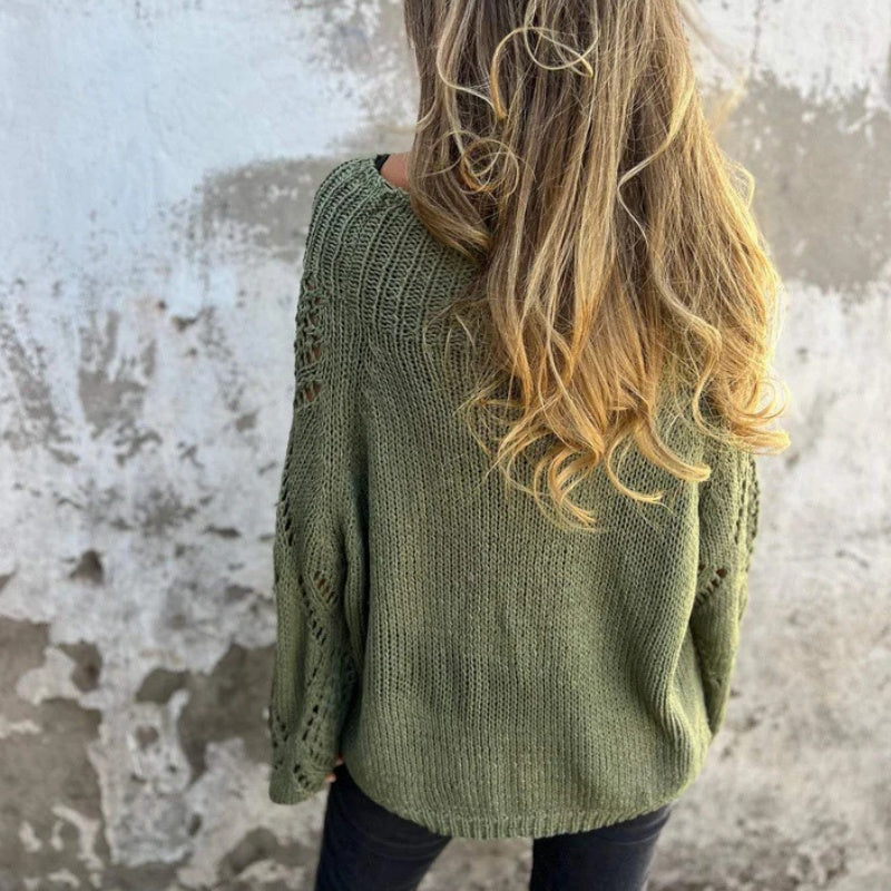 Nia | Maglione a Maglia Hollow con Collo Rotondo