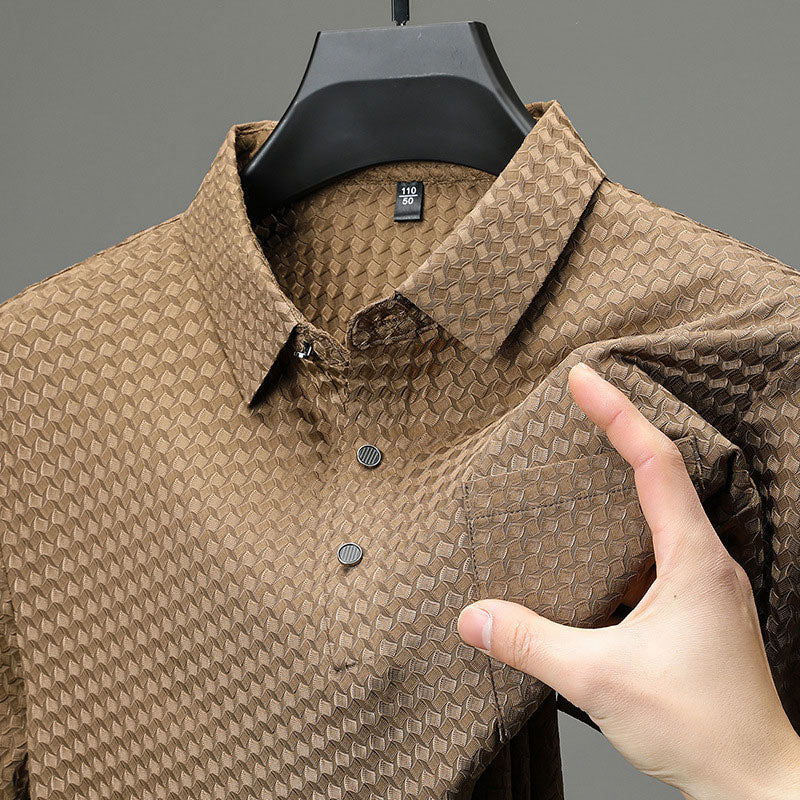 Mattia | Camicia a Maniche Corte Testurizzata da Uomo