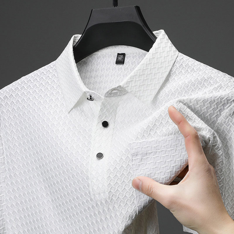 Mattia | Camicia a Maniche Corte Testurizzata da Uomo