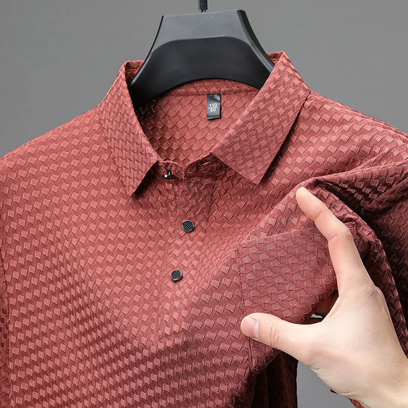 Mattia | Camicia a Maniche Corte Testurizzata da Uomo