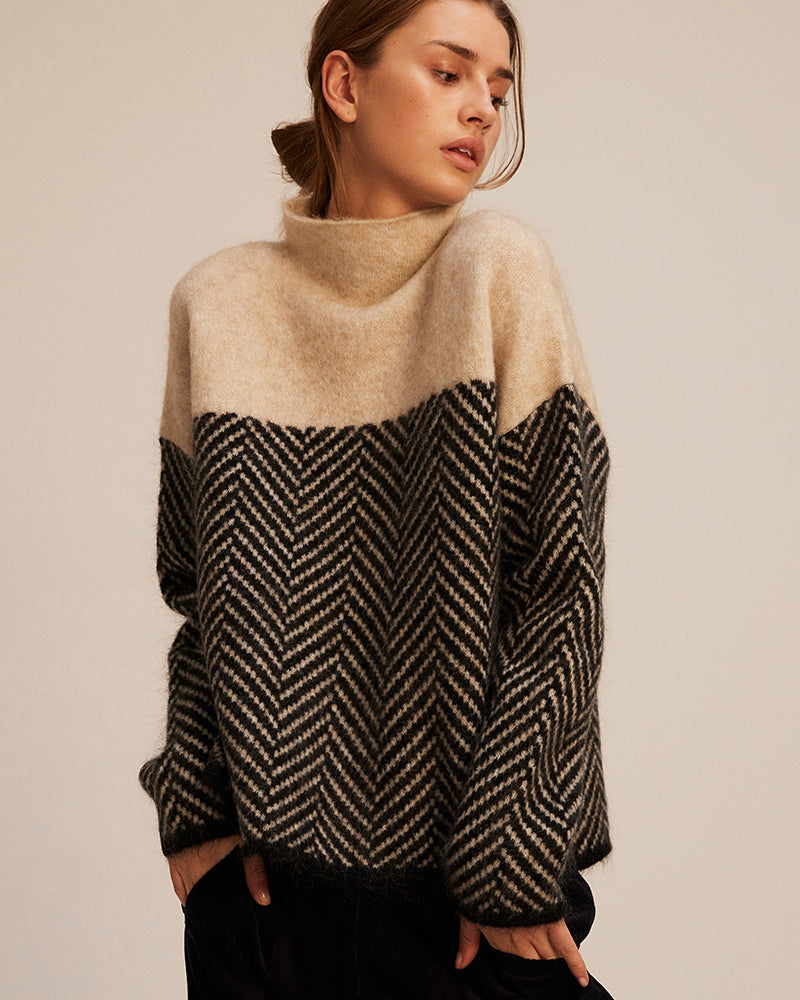 Alicia™ | Maglione in cotone con collo alto