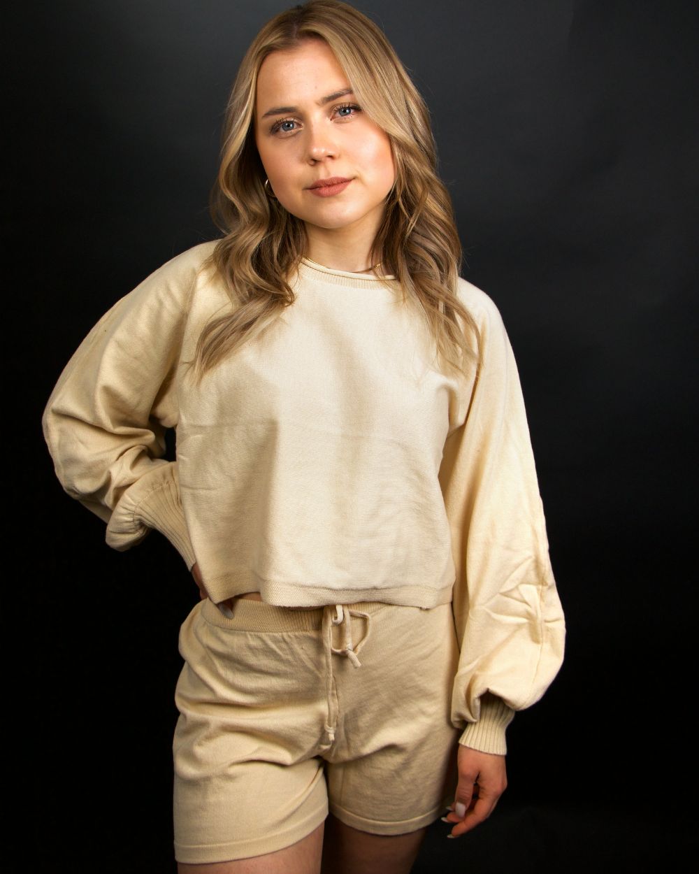 Praga | Completo comodo da donna con maglione e pantaloni corti
