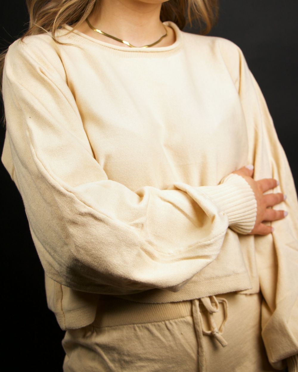 Praga | Completo comodo da donna con maglione e pantaloni corti