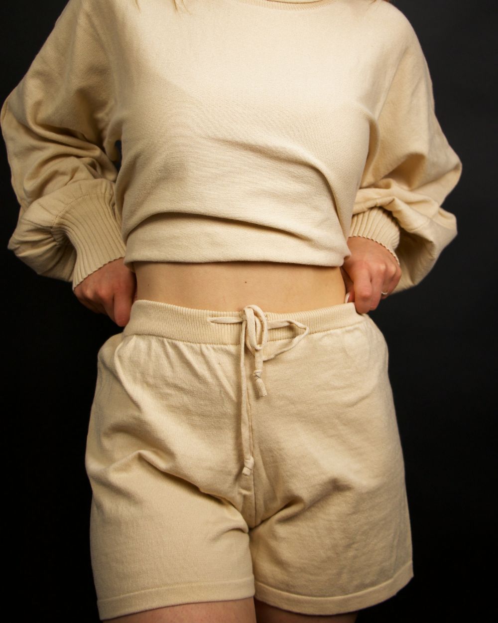 Praga | Completo comodo da donna con maglione e pantaloni corti