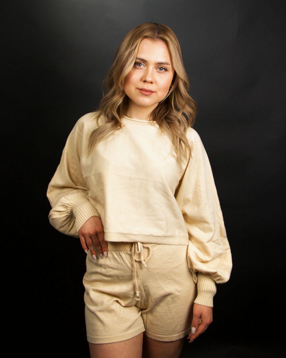 Praga | Completo comodo da donna con maglione e pantaloni corti