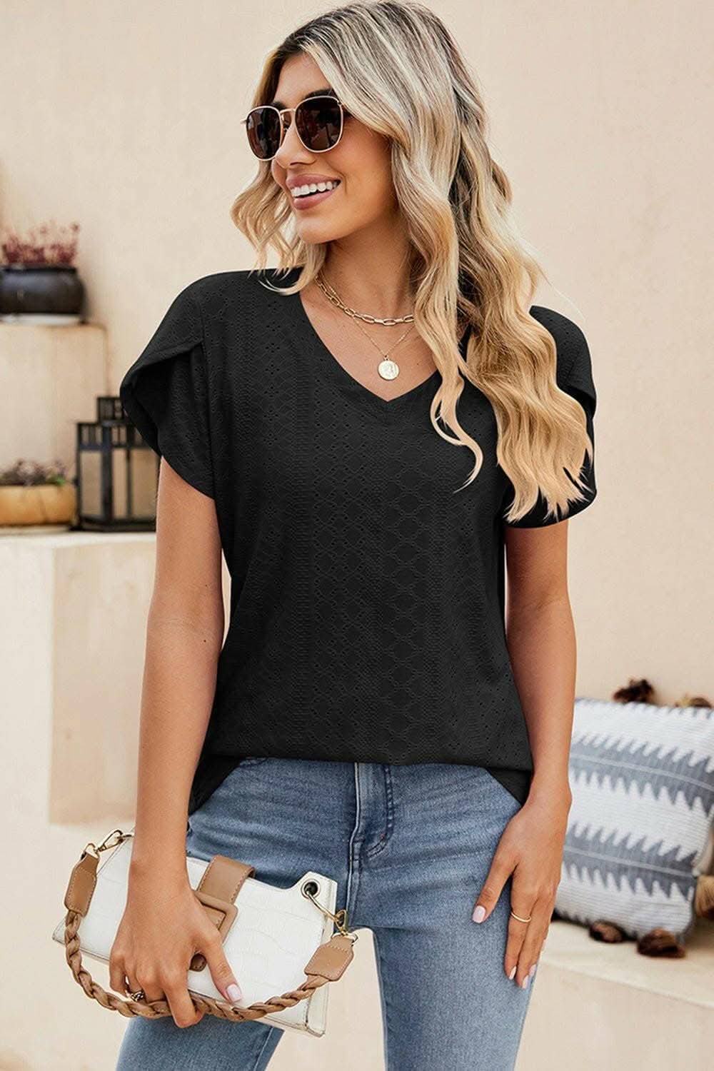 Denise | Blusa Comoda con Occhielli