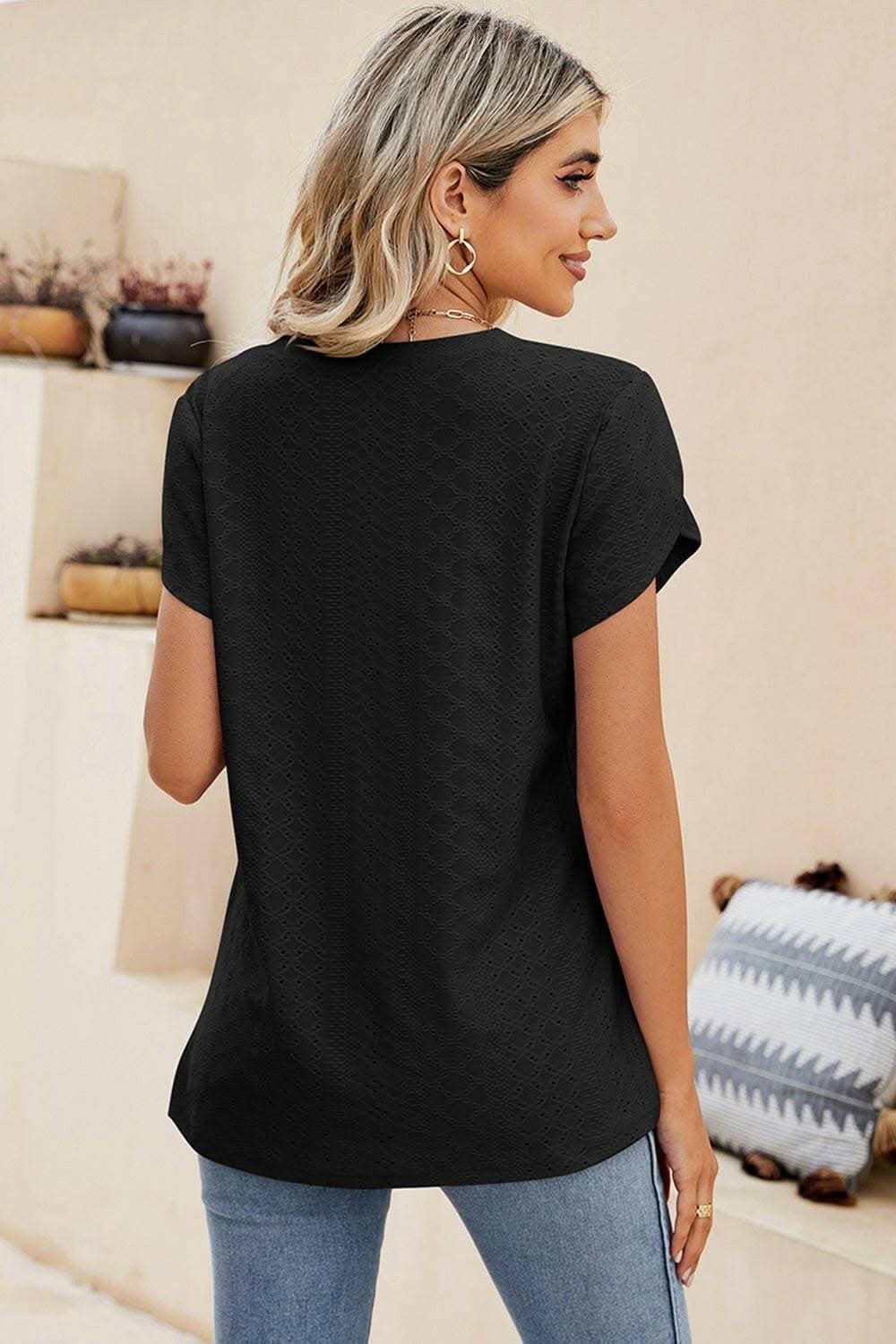 Denise | Blusa Comoda con Occhielli