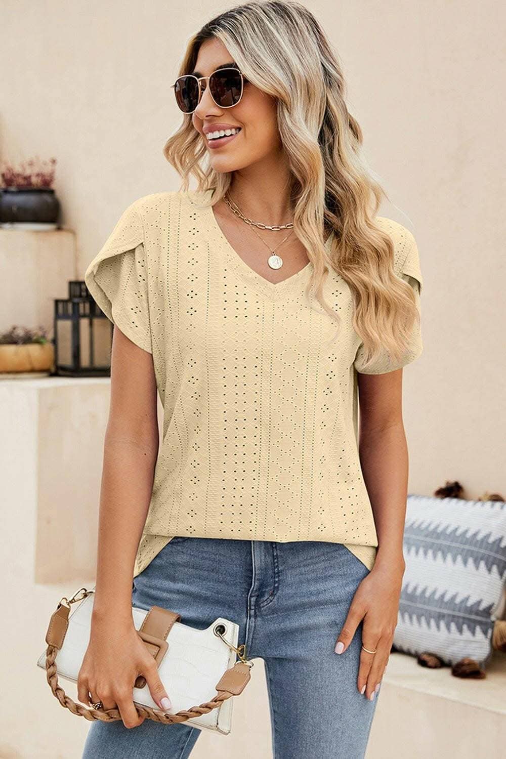 Denise | Blusa Comoda con Occhielli