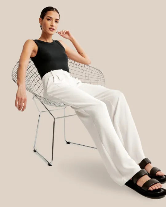 Pantaloni Sartoriali a Gamba Larga