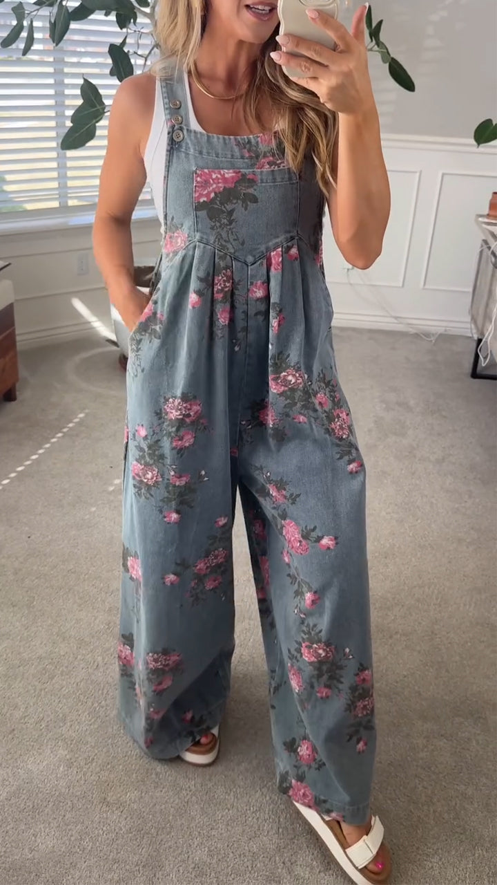 Candy | Salopette in jeans con pantaloni a zampa di elefante