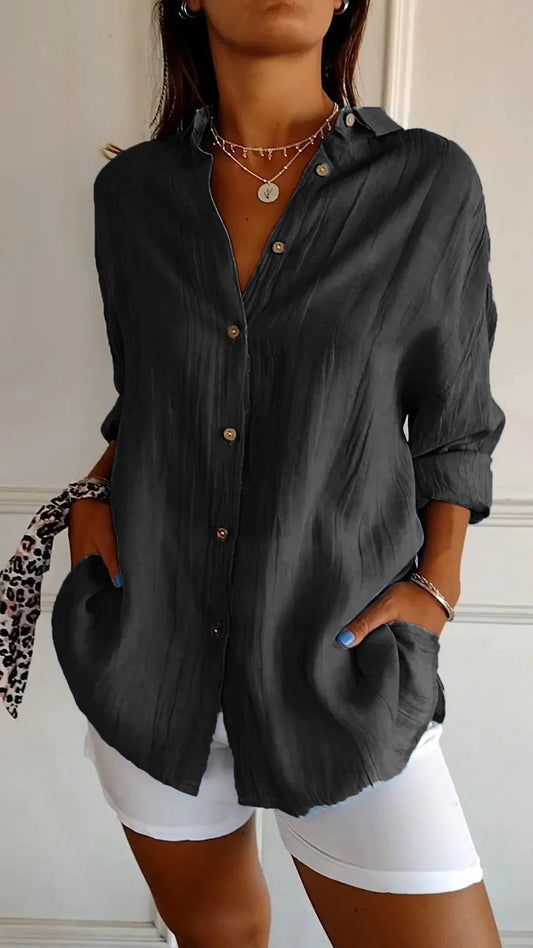 Eyen™ | Camicia a Maniche Lunghe Pieghettata