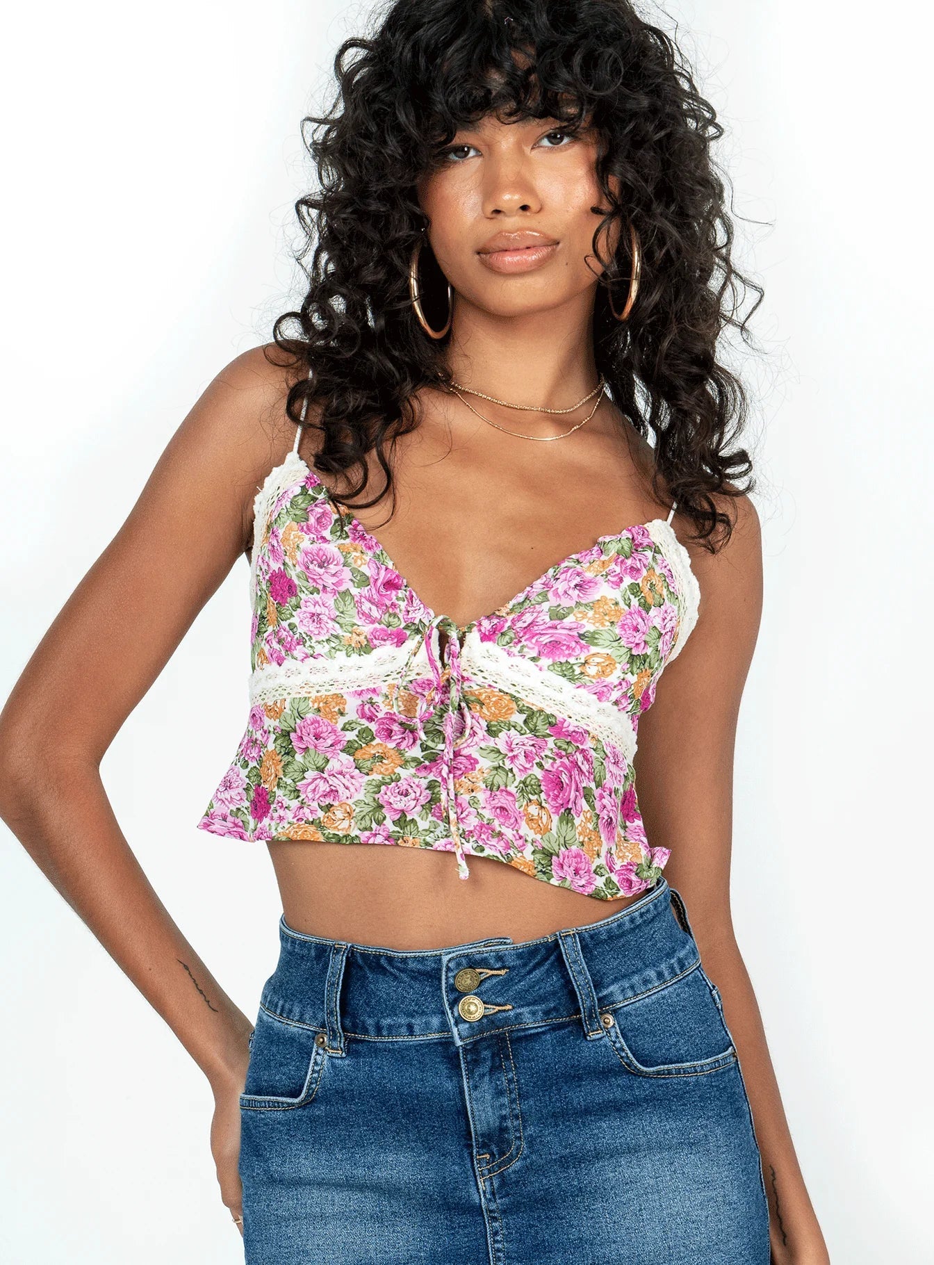 Eglé | Blusa con Spalline e Stampa Floreale